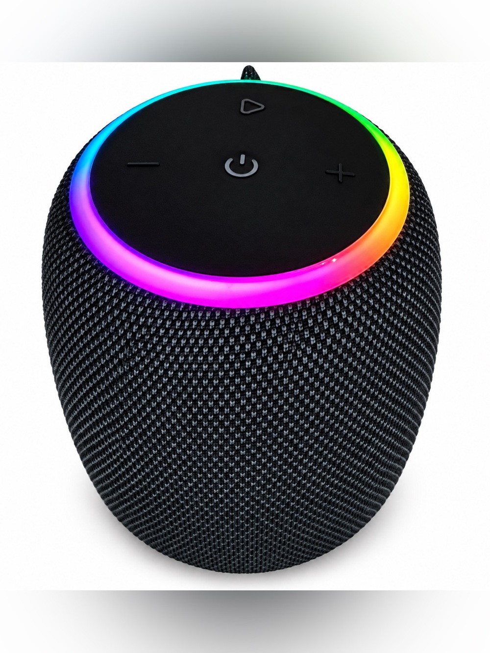 Portable Bluetooth Speaker with RGB Ring - Black